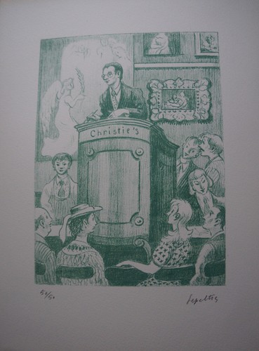 Lithographie salle de - ,
