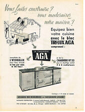 PUBLICITE ADVERTISING  1955   AGA   cuisinière usine de ROSIERES BOURGES