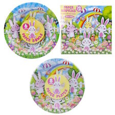 Pâques Lapin Jetable Papier Fête Carton Vaisselle Bol Plaques Serviette
