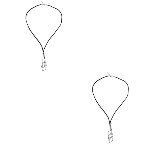 2pcs black metal crystal - 2pcs,