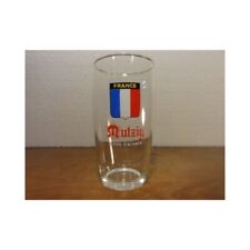 Rare verre bière MUTZIG blason drapeau France 1970 Brasserie bleu blanc rouge !