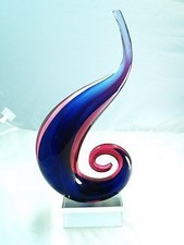 M Design Art Glass Rainbow Ruby Flame Sculpture N1401 [Kitchen]