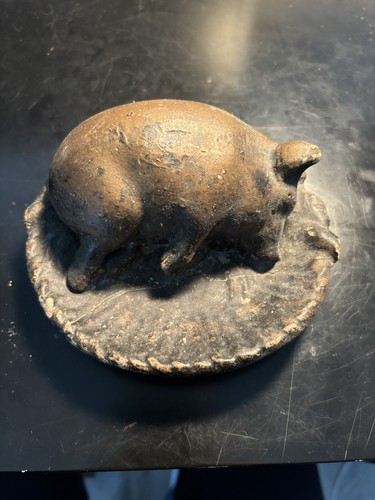 Vieux cendrier cochon - vieux, en