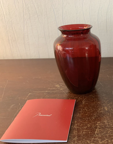 Vase amphore rouge cristal - vase,