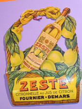 Carton no tôle 1920 Citron BISTROT Café porte courrier FOURNIER DEMARS Cher