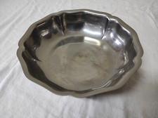 Plat de service creux rond en inox  24 cm de diamètre