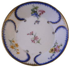 Assiette À Soupe En Porcelaine De Sèvres Du 18E Siècle Feuille De Choux