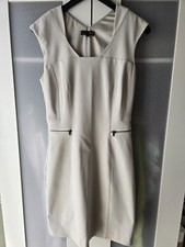 EVA KAYAN Robe droite chic originale blanc crème sans manche Taille 38