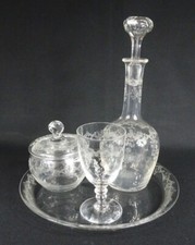 service de nuit en cristal gravé 19ème Baccarat ou Saint-Louis