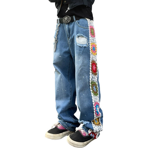 Jean homme large déchiré - homme, et
