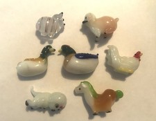 7 fèves en verre " CANARD