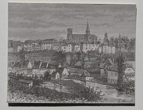 Gravure 1886 semur - gravure, cote