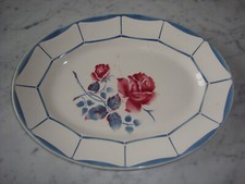 Ancien plat ovale motif - plat, de