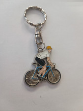 Porte-clés métal Cycliste TOUR DE FRANCE Cyclisme Maillot Blanc Keychain vintage