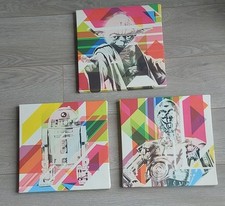 Lot 3 Cadres Toiles Imprimées Star Wars 30cmx30cm