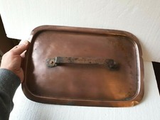 Ancien couvercle de marmite en cuivre 38 cm x 25,2 cm ref 690