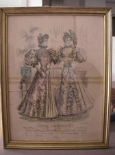 TABLEAU  ANCIEN  SOUS VERRE