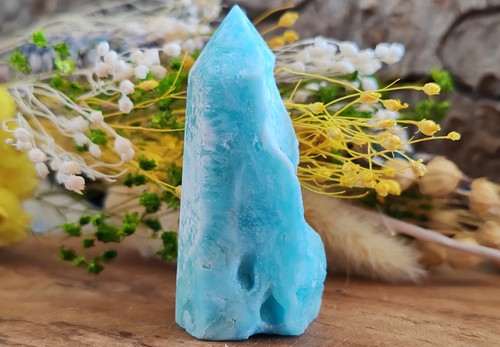 Pointe aragonite bleue - pointe,