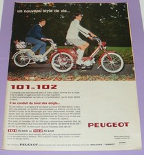 PUBLICITÉ PRESSE 1969 VÉLO MOTEUR PEUGEOT 101-102 / PUB VINTAGE MOBYLETTE /B3495