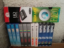 Lot de 16 x K7 VHS vierges 180 et 120 min . Trés Bon état.