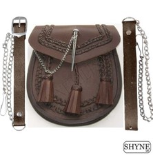 KILT SPORRAN Marron En Cuir