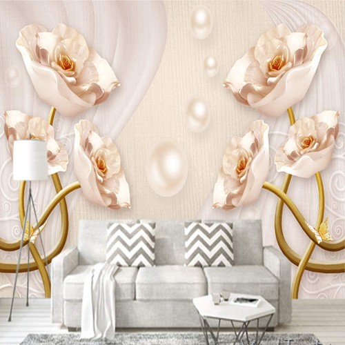 Poster mural rose fleur - mural,