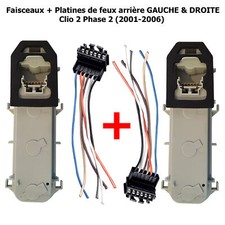 2 Platine Feu Feux Arriere Clio 2 Phase 2 01-06 ARD et ARG Porte Ampoules Lampes