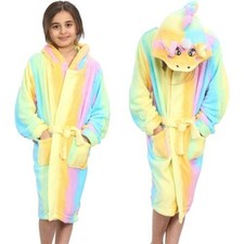 Enfants Filles Licorne Imprimé À Peignoir Robe Cosplay Déguisement