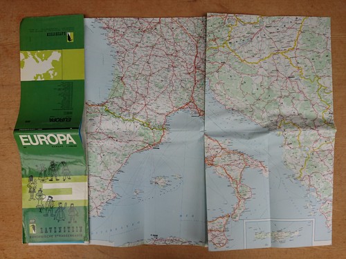 Ancienne carte routière - ancienne,