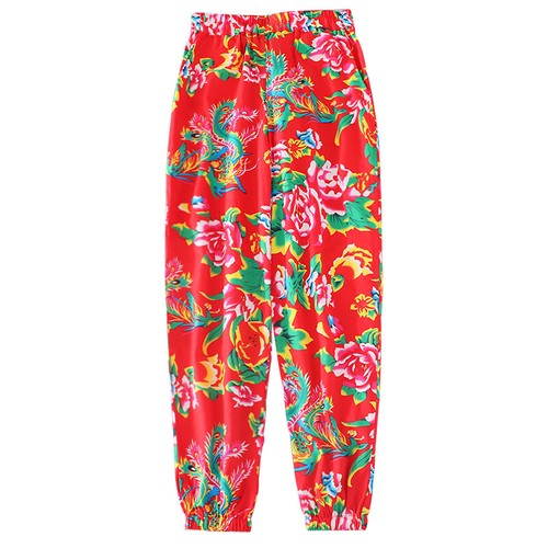 Unisexe coton floral pantalon - coton,