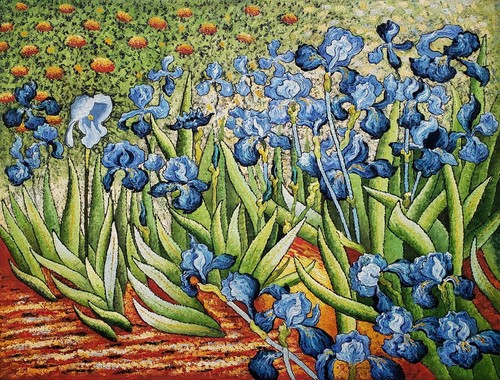 Iris fleurs tableau peinture - fleurs,