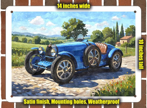 Metal sign 1927 bugatti type - sign,