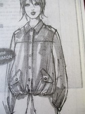 patron femme  03 2010  blouson en gabardine  M. T.  36 à 48  (ou 4 patrons 10 E)