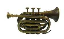 Brillant Laiton Poli Handmade Clairon Instrument Trompette Avec 3Valve Décor