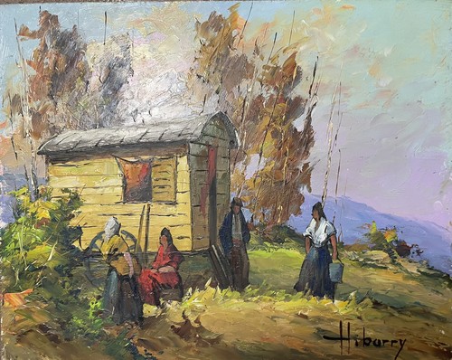 Gitan roulotte tableau - gitan, 33x41