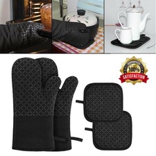 Gants de Four Cuisine Porte Pot Épais Résistant à la Chaleur Mitaines Mitaines 1 Paire