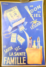 AFFICHE PUBLICITE  1930 "“Un don du ciel.   le savon sec, La Sainte-famille"