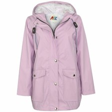 Veste Imperméable Lilas Parka Coupe-Vent À Capuche Filles 5-13 Ans