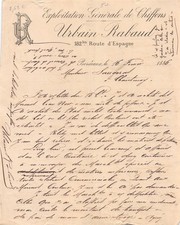 Facture  1886  CHIFFONS URBAIN