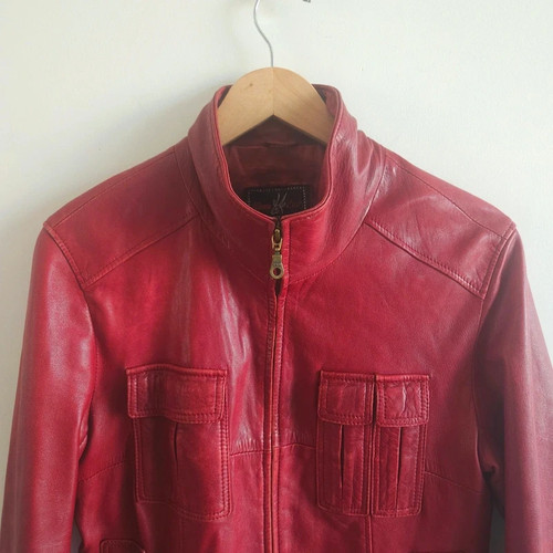 Veste cuir femme vintage - en,