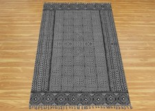 Handmade Coton Gris Zone Tapis