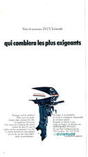 publicité Advertising 0623  1970   Evinrude  moteur  hors bord 25 cv comblera pl