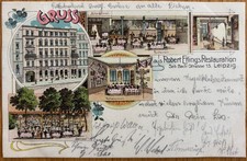 CPA Chromo-litho, 1900: GRÜSS AUS ROBERT ETLINGS RESTAURATION, LEIPZIG. 5 vues