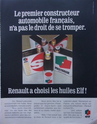 Publicite huile elf - ,