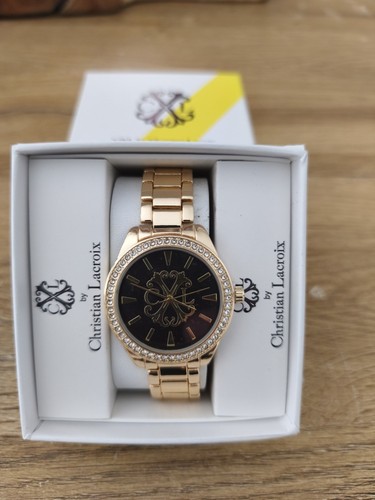 Montre doré noir christian - montre,