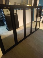 Miroir style industriel fait main - cadre en bois.