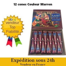 12 X cone henné henna mehendi KAVERI Marron par BOITE - 🇨🇵 En FRANCE ✅Expé 24h