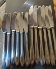   12 COUTEAUX DE TABLE 6+6 MANCHE METAL ARGENTE ORFEVRE FRANCOIS FRIONNET Design