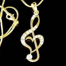 Or Triple G Clef Coeur Avec
