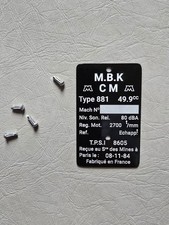 Motobécane Mobylettes.  Plaque mines 881